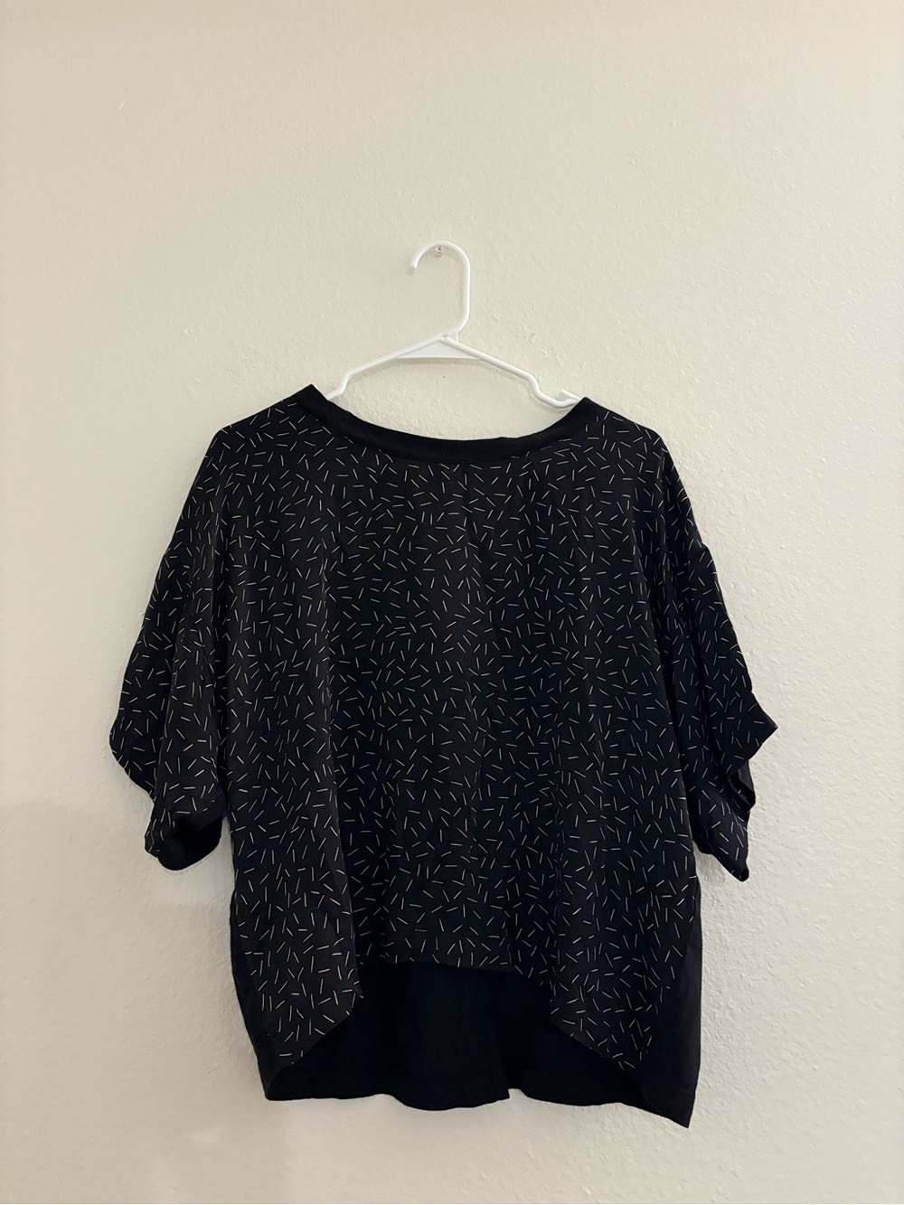 Diesel Black Abstract Printed Short Sleeve Blouse
